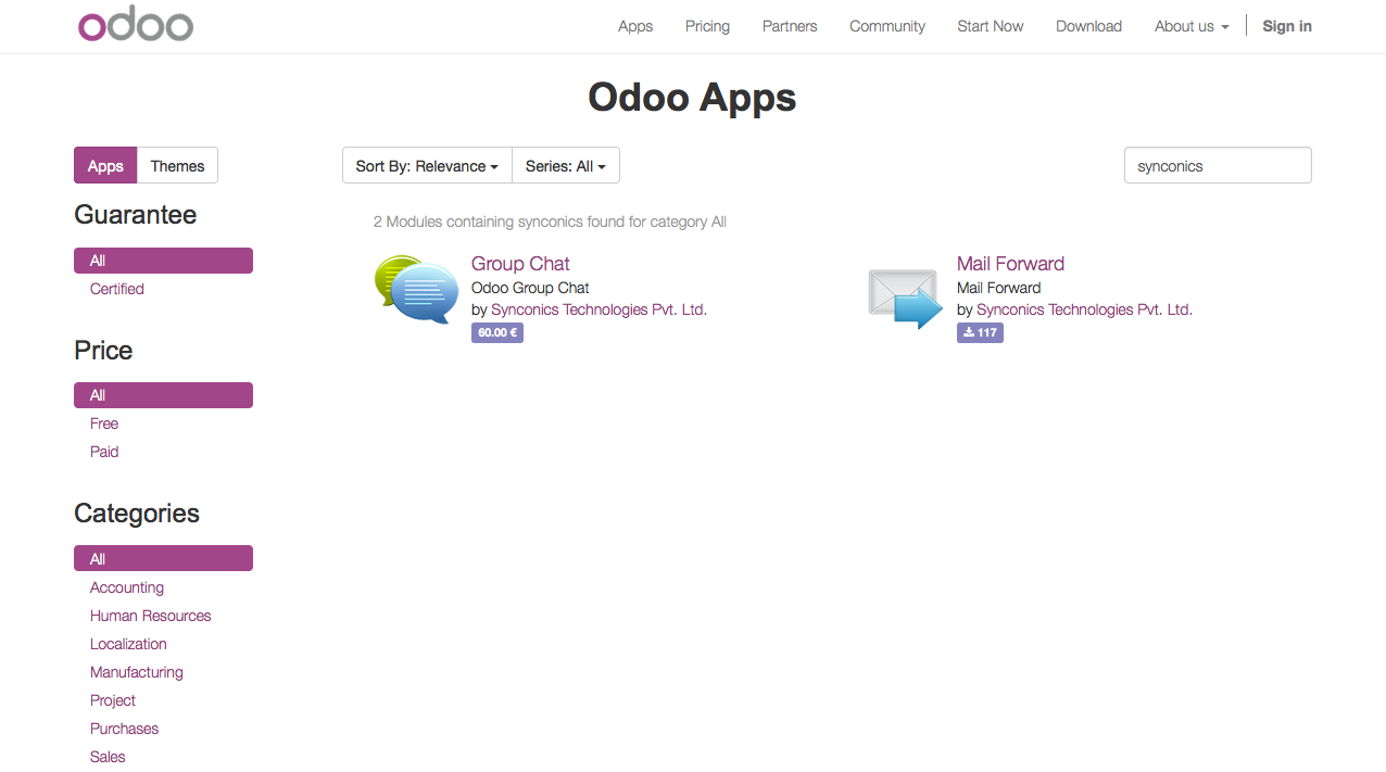 Odoo apps