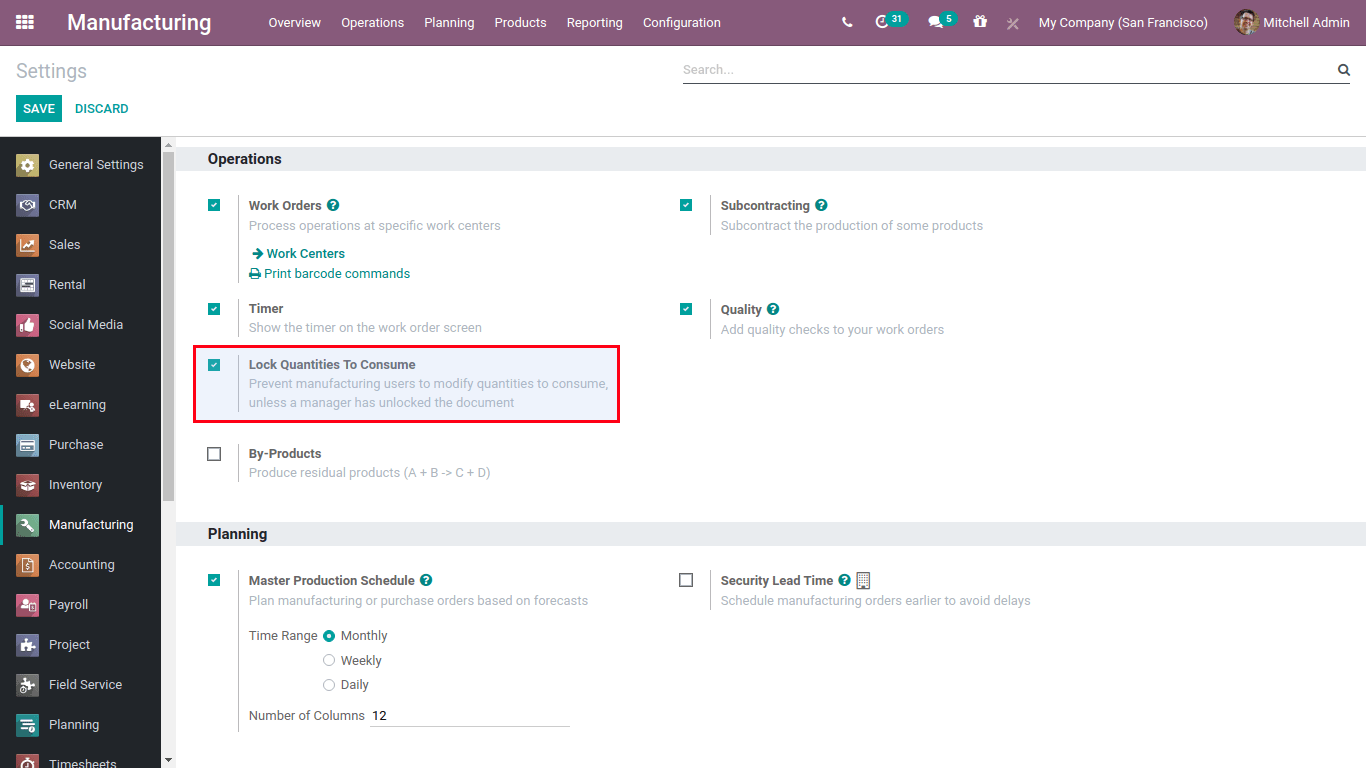 Lock Quantities to Consume in odoo mrp