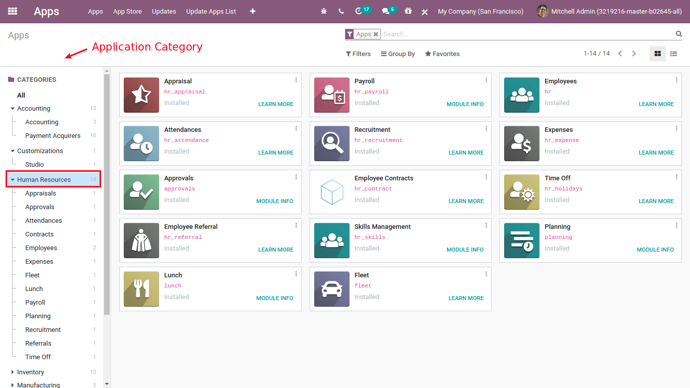 filter odoo module